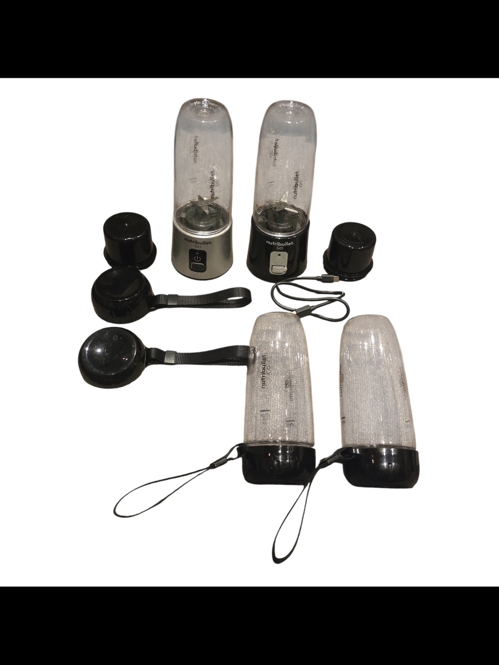 NutriBullet GO Portable Cordless Blender Set - Black/Silver